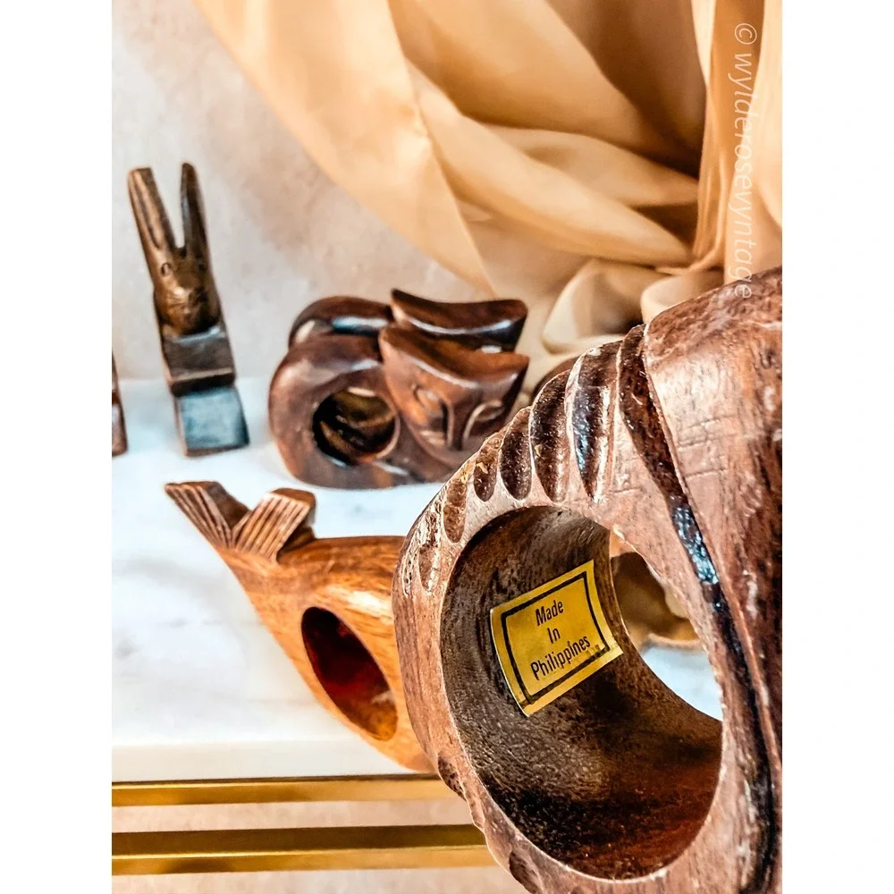 Hand‎ Carved Animal Napkin Holders